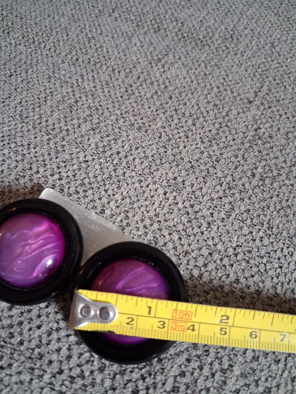 Classic Round Vintage Purple Button-Style Clip On Earrings